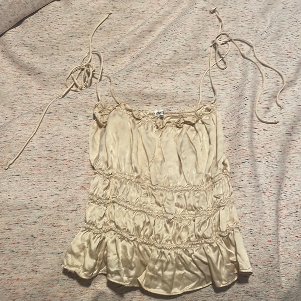 Reformation viviana top ivory size M